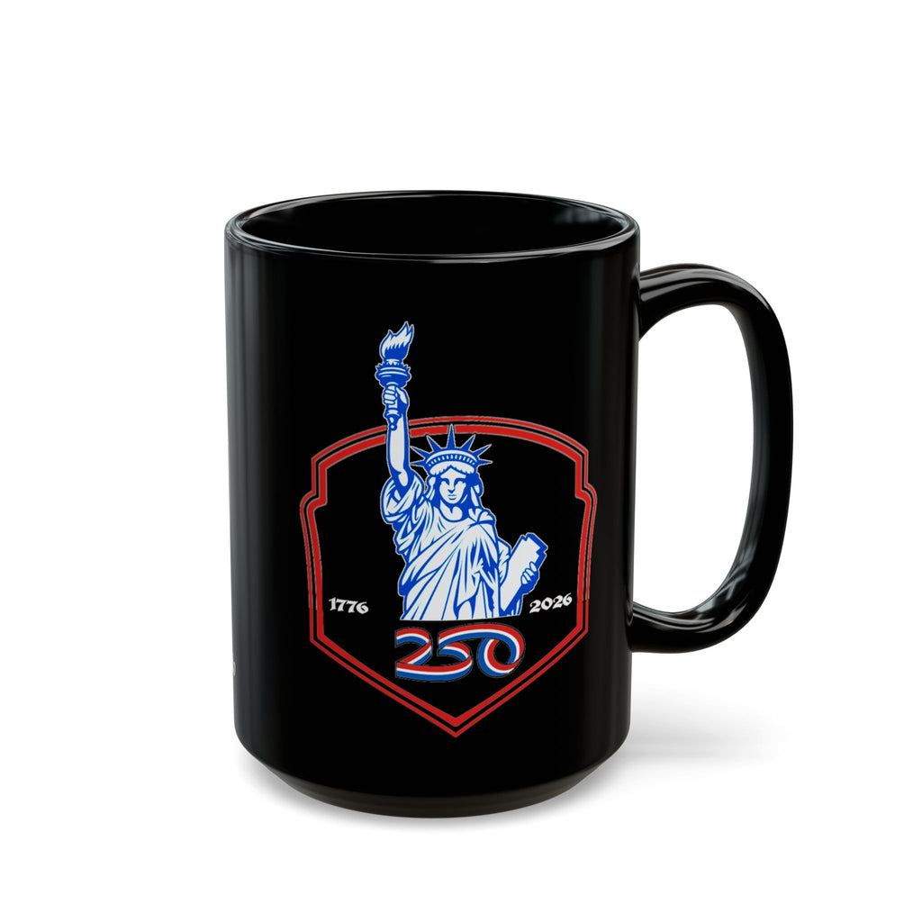 9/11 Memorial Black Mug – 'We Remember' 25th Anniversary Statue of Liberty Tribute